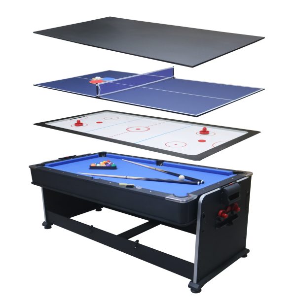 4 IN 1 POOL TABLE AIR HOCKEY 7 FT