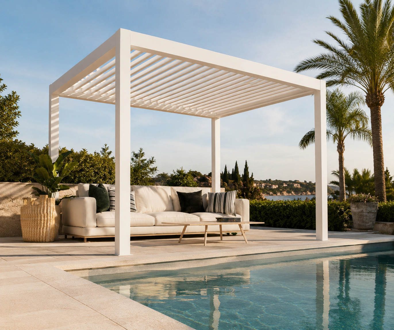 White pergola 4mx3m