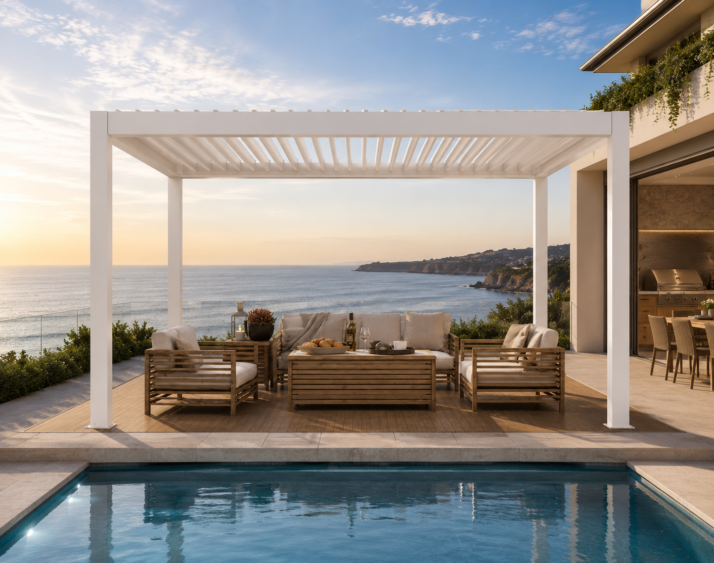 White pergola 4mx3m