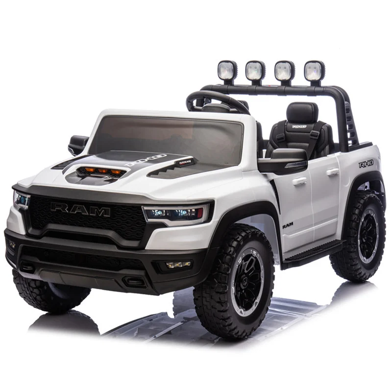 24v kids ride on car dodge ram white