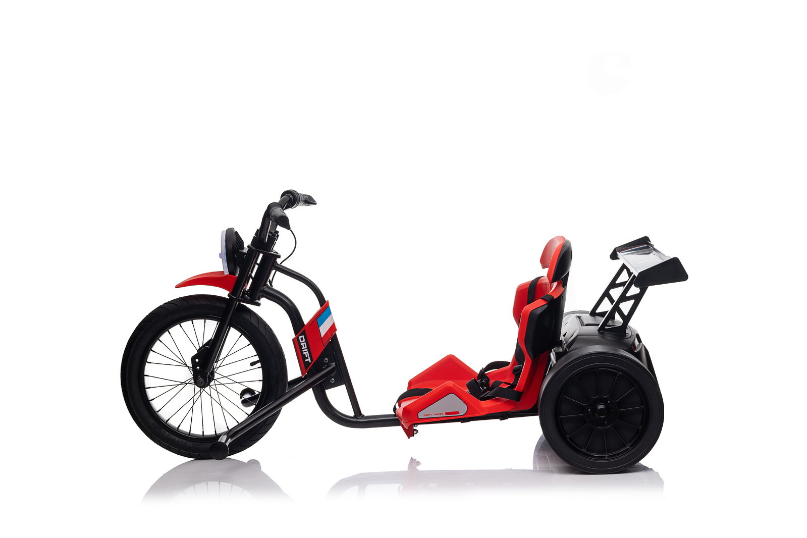 24v kids drift trike red side view